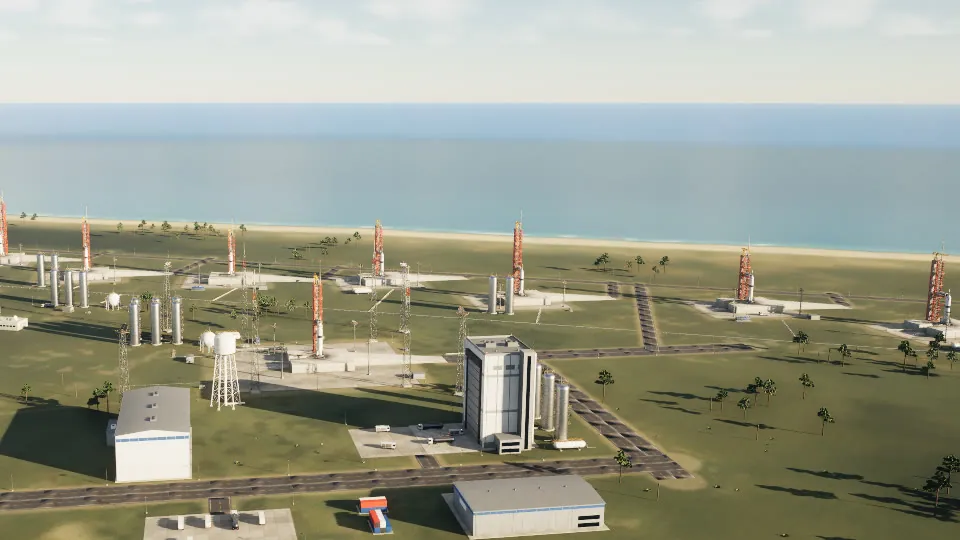 The launch site in the morning.