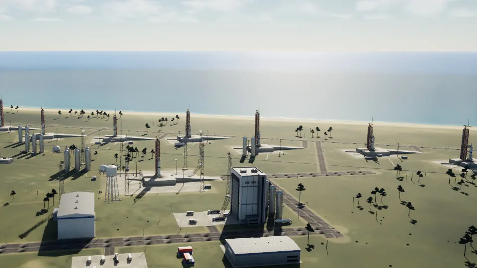 The launch site in the afternoon.